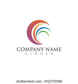 C Diseño de iconos vectoriales de plantillas de logotipos de letras
