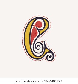 C letter logo in true celtic knot-spiral style. Perfect typeface for for history identity, medieval print, tribal posters, etc.