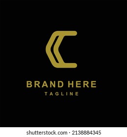 C Letra Ilustración vectorial con logotipo, diseño abstracto, elegante y sencillo