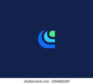 C Letra Plantilla vectorial de logotipo Símbolo abstracto de monograma