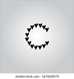 C letter logo with white background.The american style.Letter icon design.The black letter.