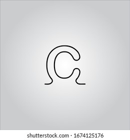 C-Brief-Logo auf weißem Hintergrund. Das schöne schwarze Buchstaben-Logo. Das Briefdesign.