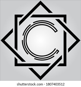 C letter logo with white background.The black letter icon.This is company logo.