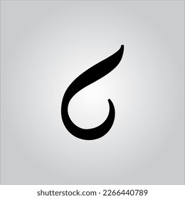 Logo de la letra C. Logo de la letra C con fondo blanco. Este es el logo de una carta negra. Usar el logotipo de moda estilista. Diseño decorativo.