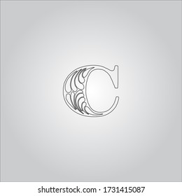 C-Buchstaben Logo mit weißem Hintergrund.C Buchstaben Symbol.Schwarze Buchstaben Design.