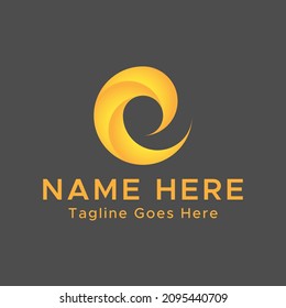 C letter Logo. Yellow gradient color. Minimalistic Abstract logo.