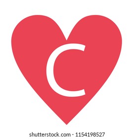 C letter love design vector