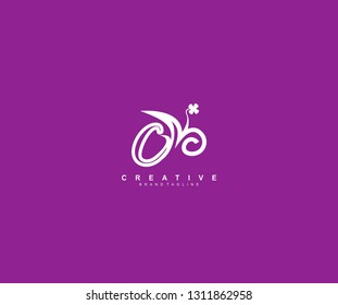 C Letter Lowercase with Modern Linear Feminine Floral Leaf Logo