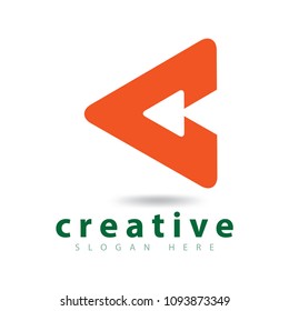 C letter Media triangle logo vector