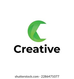 C letter modern 3d logo design