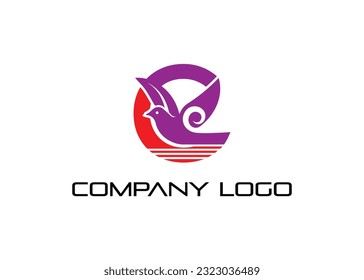 C letter Modern abstract Creative digital animal logo. vector illustration logo. modern style Awesome logo in shape a template Mode flat.
