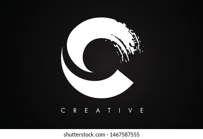 C Letter Modern Brush Stroke Trendy Design Logo. Letter C Icon Logo with Brush Vector Illustration.