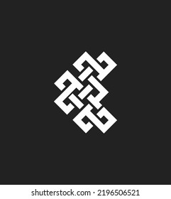 C letter monogram Knot logo vector alphabet typography editable