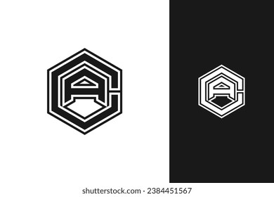 c a letter monogram logo design