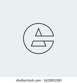 C and A letter monogram logo in outline style