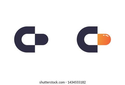 C letter monogram logo with pill ,health organic