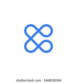 c letter monoline logo vector