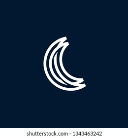 c letter moon crescent logo vector icon illustration