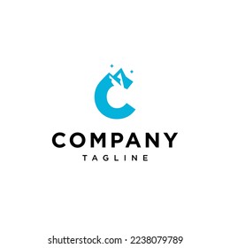 
C Letter Mountain Vector logo icon vector Template.eps