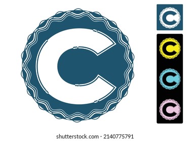 C letter new logo and icon design template