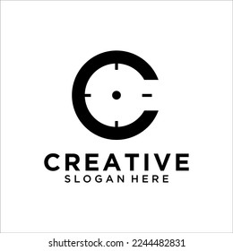 C Letter With O'clock Logo Design Template