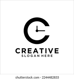 C Letter With O'clock Logo Design Template