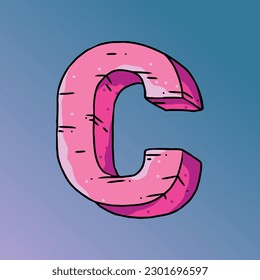 C letter in Pinkwud font