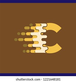 C Letter Pixel Icon Vector Logo element. Letter speed logo template