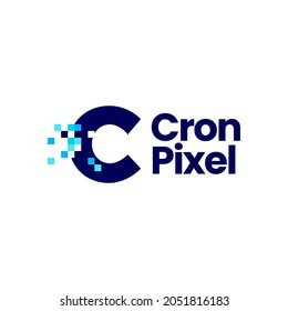 c-Letter-Pixel-Digital-8-Bit-Logo, Vektorsymbol