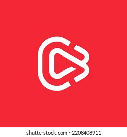 C Letra con vector de logotipo de botón de reproducción