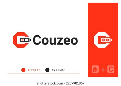 C letter real estate modern building logo template