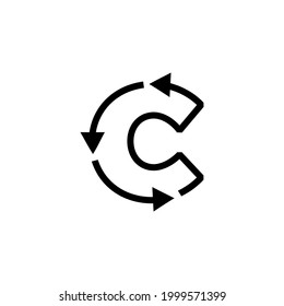 c letter recycle logo vector icon illustration