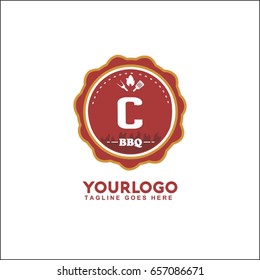 C Letter Retro Vintage Insignia, Logotype, Label or Badge Vector design element, business sign template.