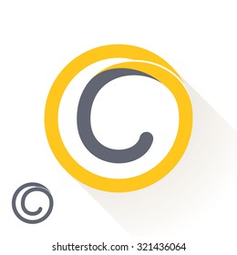 C letter with round line logo. Abstract trendy letter multicolored vector design template elements for your application or corporate identity.