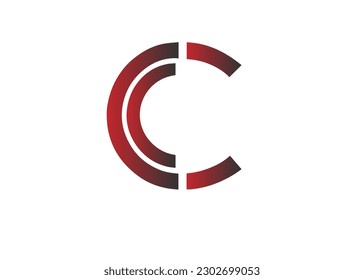 c letter shape logo design isolated on white
