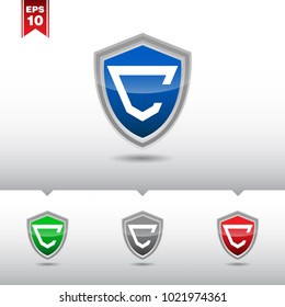 C Letter Shield Letter Logo Icon Template for web and business card, Simple and Clean