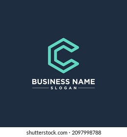 C Letra Vector de diseño de logotipo moderno simple