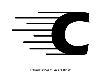 C Letter Speed Logo Design Element