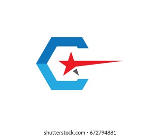 C Letter And Star Logo