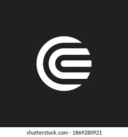 c letra diseño de logotipo de estilo lineal