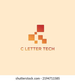 Imagen vectorial del icono del logotipo de la tecnología de la letra C