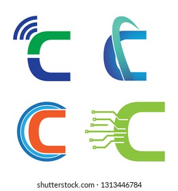 C Letter Technology Internet and Computer Symbol Logo Template