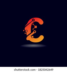 C Letter technology Logo design, Creative concept network Vector Template