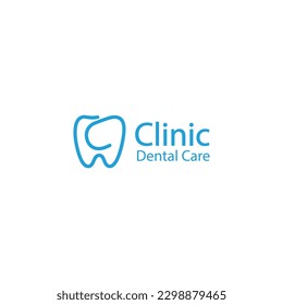 C letter with tooth logo. Dental clinic simple linear icon vector illustration