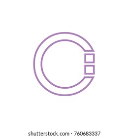 C letter with two square logo design vector