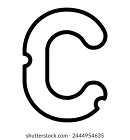 C letter typeface, vector Mice cheese uppercase font.