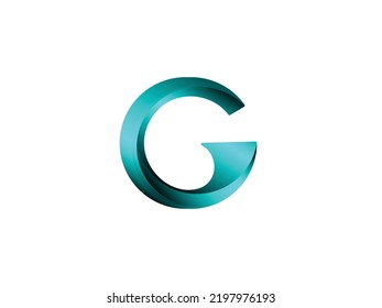 Tipografía de letras C logotipo moderno 3d