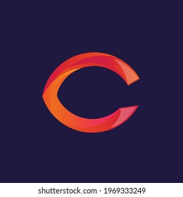 Letra C imagen vectorial de diseño de logotipo creativo único