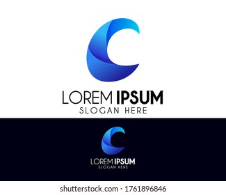 C diseño de logotipo abstracto vectorial de letras. Concepto de icono moderno. Logo profesional para la identidad de marca. Elemento de símbolo creativo o plantilla