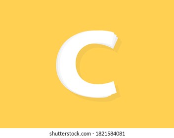 C Letter vector font, modern layers design. Eps10 illustration             